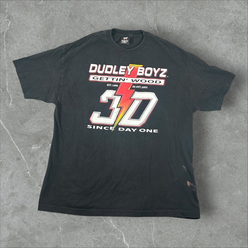 Vintage WWE Dudley Boyz Shirt Men 2XL Black 3D Y2K Blood Is Thicker Than Wood
